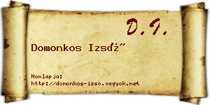 Domonkos Izsó névjegykártya